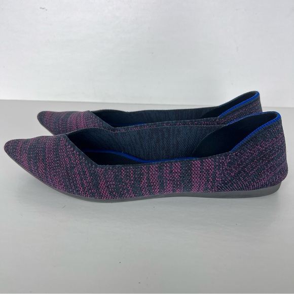 ROTHY’S The Point Magenta Heather Purple Blue Pointed Toe Slip On Flats Sz 9.5 - Picture 7 of 15